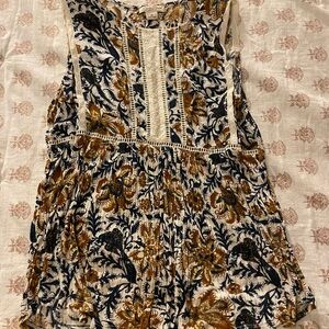 Lucky Brand Brown Cream Sleeveless Tank Top